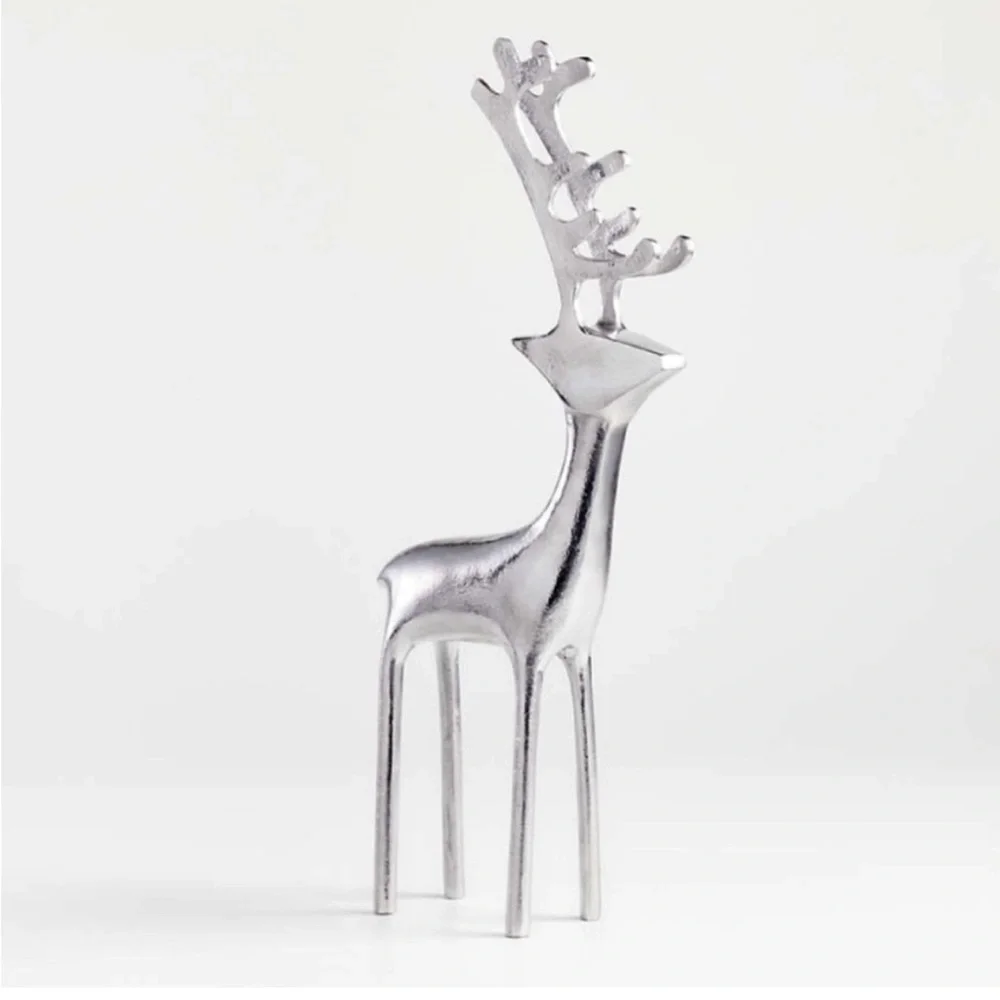 Crate& Barrel silver holiday reindeer deer decoration 21”‼️DON’T BUNDLE‼️